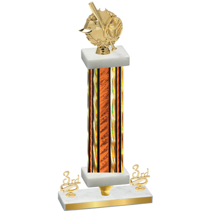Premium Single Orange Glacier Third Place Baseball Trophy