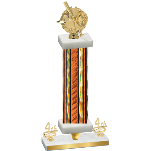Premium Single Orange Glacier Fourth Place Baseball Trophy