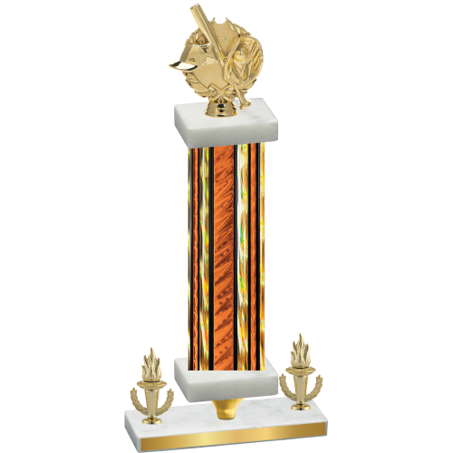 Premium Single Orange Glacier Victory Baseball Trophy