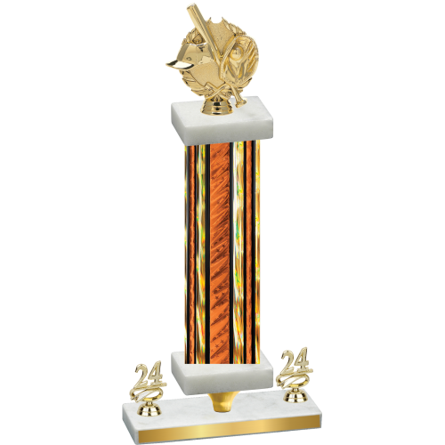 Premium Single Orange Glacier Year Baseball Trophy