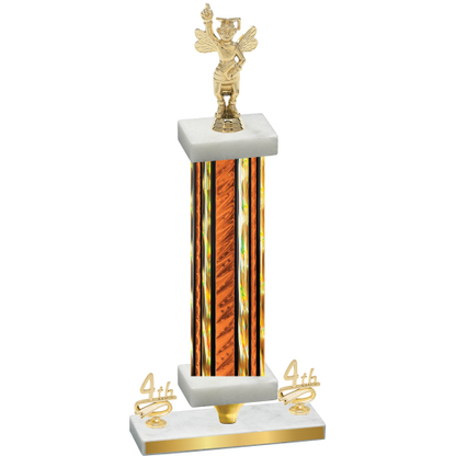 Premium Single Orange Glacier Fourth Place Academics Trophy