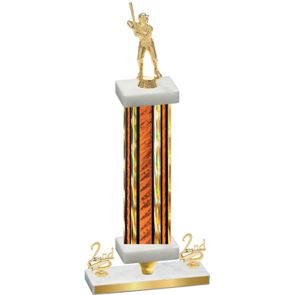 Premium Single Orange Glacier Second Place Baseball Trophy