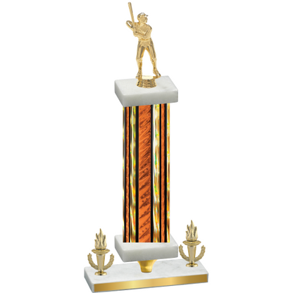 Premium Single Orange Glacier Victory Baseball Trophy