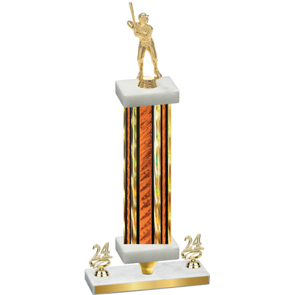 Premium Single Orange Glacier Year Baseball Trophy