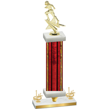 Premium Single Red Glacier First Place Football Trophy