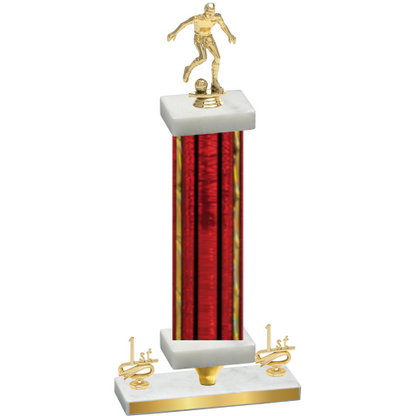 Premium Single Red Glacier First Place Soccer Trophy