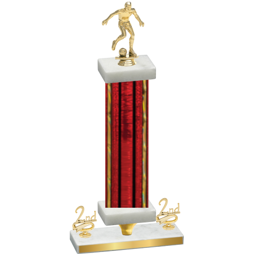 Premium Single Red Glacier Second Place Soccer Trophy