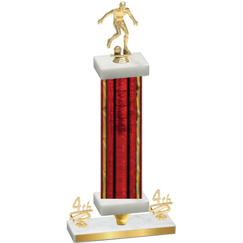 Premium Single Red Glacier Fourth Place Soccer Trophy