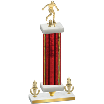 Premium Single Red Glacier Victory Soccer Trophy