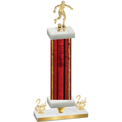 Premium Single Red Glacier Second Place Soccer Trophy