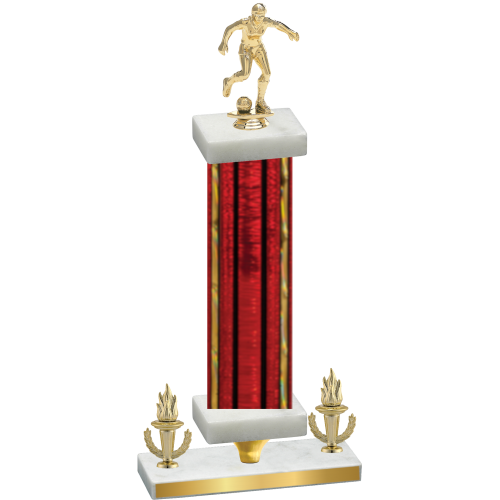 Premium Single Red Glacier Victory Soccer Trophy