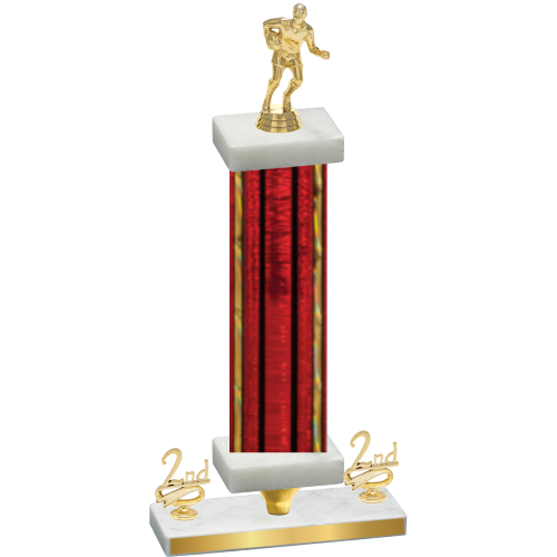 Premium Single Red Glacier Second Place Rugby Trophy