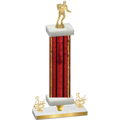 Premium Single Red Glacier Third Place Rugby Trophy