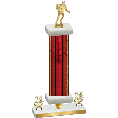 Premium Single Red Glacier Year Rugby Trophy