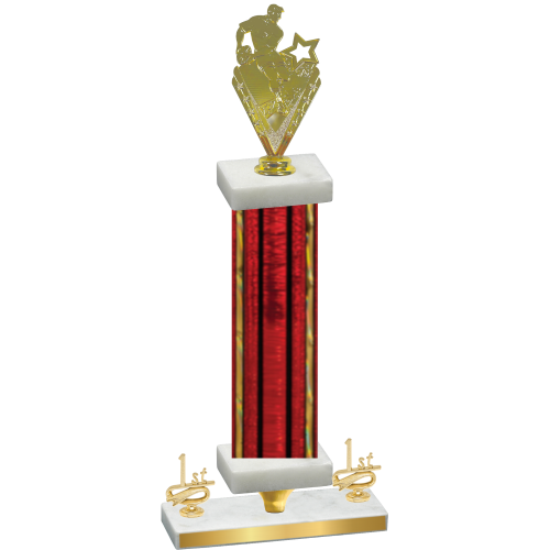 Premium Single Red Glacier First Place Rugby Trophy