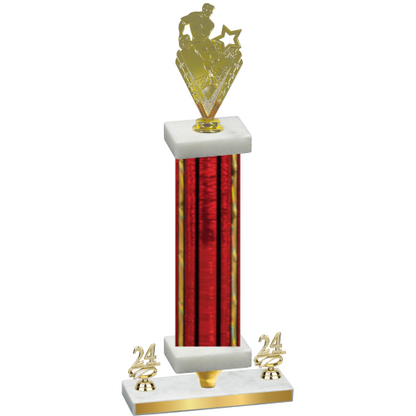 Premium Single Red Glacier Year Rugby Trophy