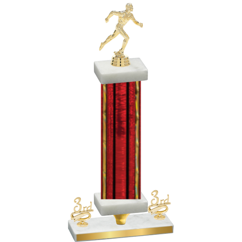 Premium Single Red Glacier Third Place Running Trophy