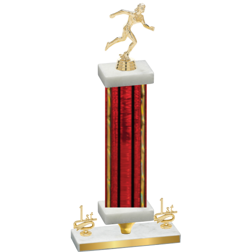 Premium Single Red Glacier First Place Running Trophy