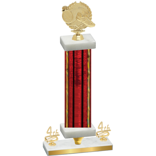 Premium Single Red Glacier Fourth Place Running Trophy