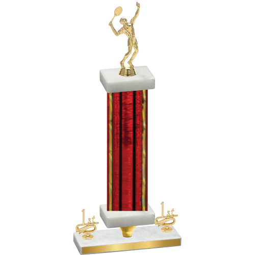 Premium Single Red Glacier First Place Tennis Trophy