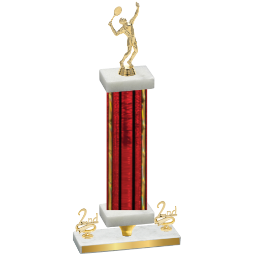 Premium Single Red Glacier Second Place Tennis Trophy