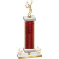 Premium Single Red Glacier Fourth Place Tennis Trophy