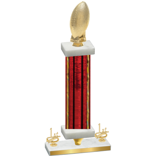 Premium Single Red Glacier First Place Football Trophy