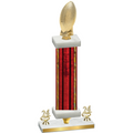 Premium Single Red Glacier Year Football Trophy