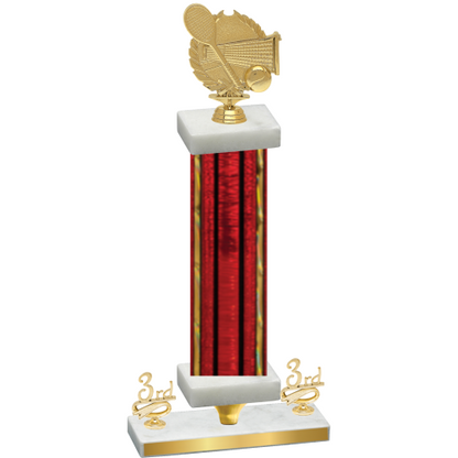 Premium Single Red Glacier Third Place Tennis Trophy