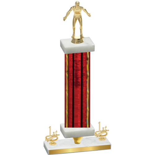 Premium Single Red Glacier First Place Wrestling Trophy