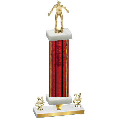 Premium Single Red Glacier Year Wrestling Trophy