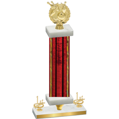 Premium Single Red Glacier First Place Bowling Trophy