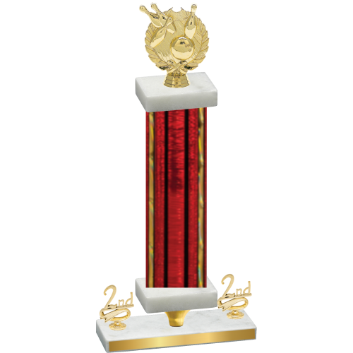 Premium Single Red Glacier Second Place Bowling Trophy