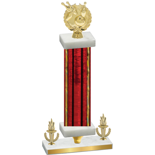 Premium Single Red Glacier Victory Bowling Trophy