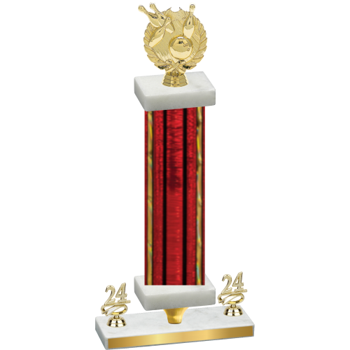 Premium Single Red Glacier Year Bowling Trophy