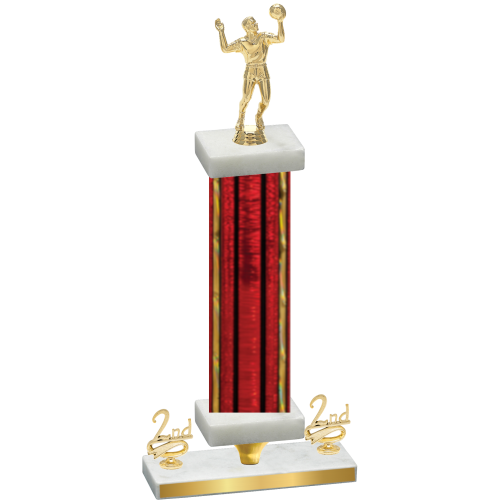 Premium Single Red Glacier Second Place Volleyball Trophy