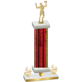 Premium Single Red Glacier Fourth Place Volleyball Trophy