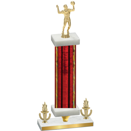 Premium Single Red Glacier Victory Volleyball Trophy