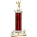Premium Single Red Glacier Year Volleyball Trophy