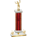 Premium Single Red Glacier First Place Volleyball Trophy