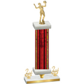 Premium Single Red Glacier Second Place Volleyball Trophy