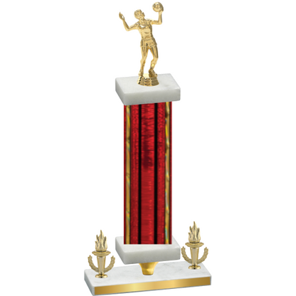 Premium Single Red Glacier Victory Volleyball Trophy