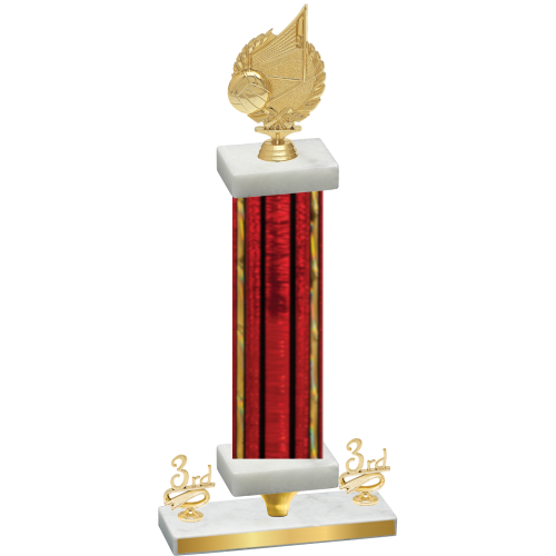 Premium Single Red Glacier Third Place Volleyball Trophy