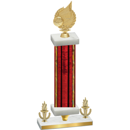 Premium Single Red Glacier Victory Volleyball Trophy