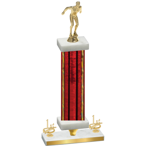 Premium Single Red Glacier First Place Swimming Trophy