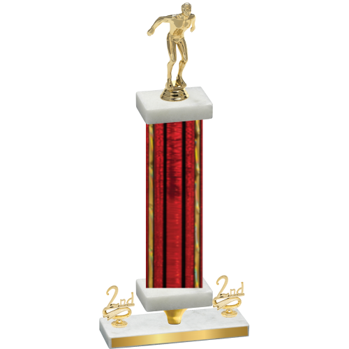 Premium Single Red Glacier Second Place Swimming Trophy