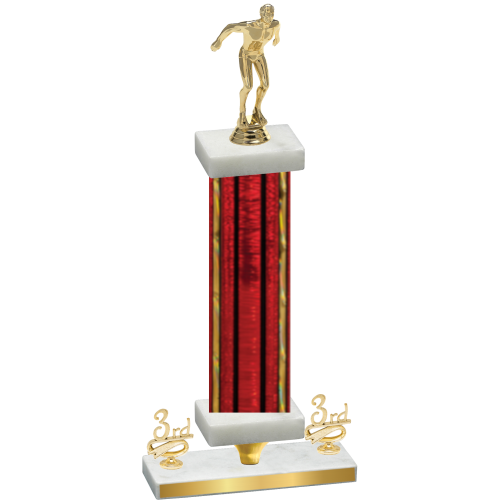 Premium Single Red Glacier Third Place Swimming Trophy