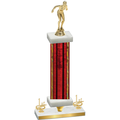 Premium Single Red Glacier First Place Tennis Trophy