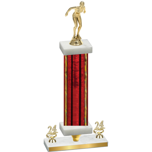 Premium Single Red Glacier Year Tennis Trophy