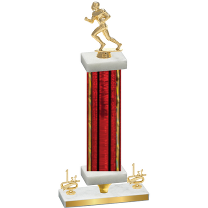 Premium Single Red Glacier First Place Football Trophy